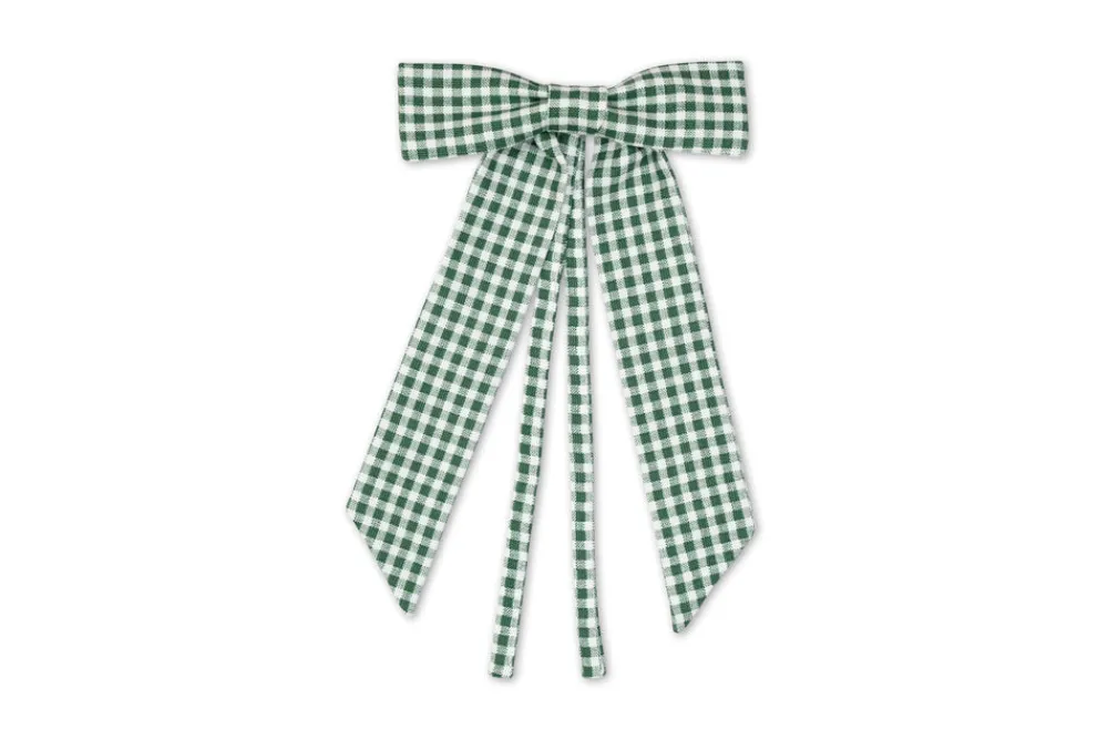 TriChi Design Place Settings & Linens|Mini Green Gingham Bow, Set of 4