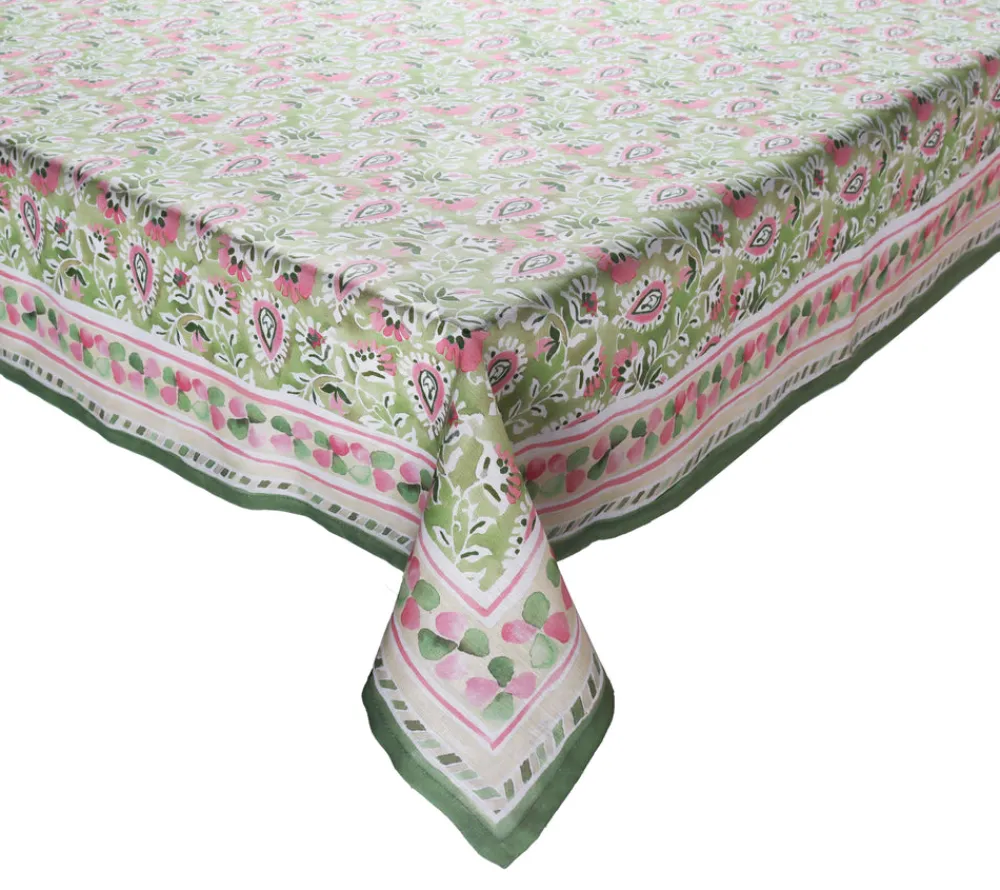 Kim Seybert Place Settings & Linens|Mira Tablecloth in Green & Pink
