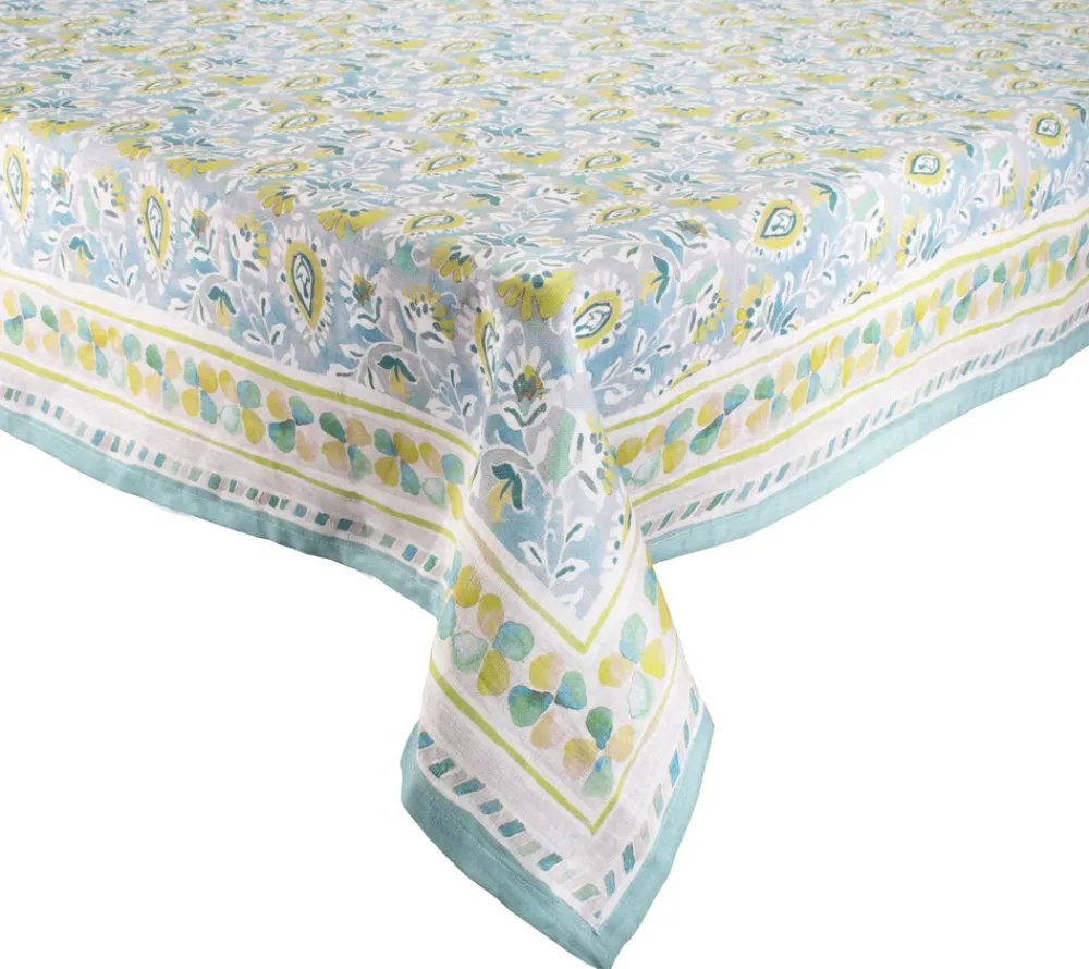 Kim Seybert Place Settings & Linens|Mira Tablecloth in Seafoam & Green