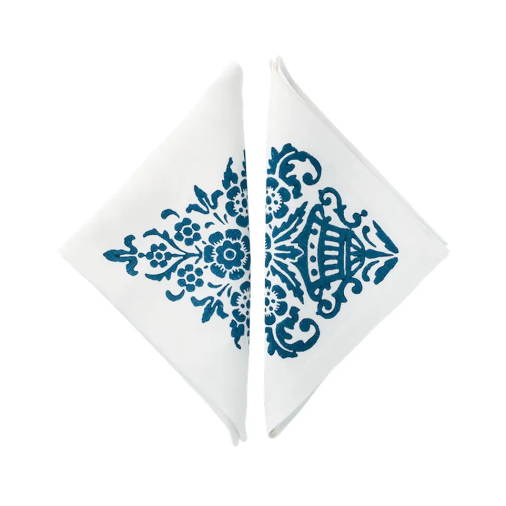 Cabana Place Settings & Linens|Mirandola Napkins in Blue, Set of Four