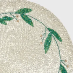 Joanna Buchanan Place Settings & Linens|Mistletoe Hand Beaded Placemat