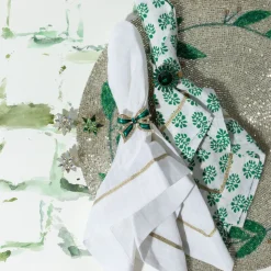 Joanna Buchanan Place Settings & Linens|Mistletoe Hand Beaded Placemat