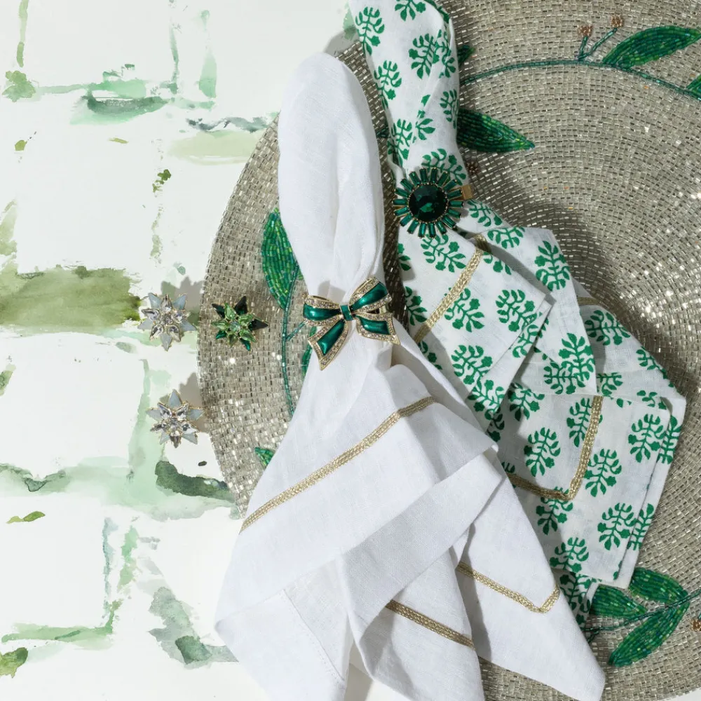 Joanna Buchanan Place Settings & Linens|Mistletoe Hand Beaded Placemat