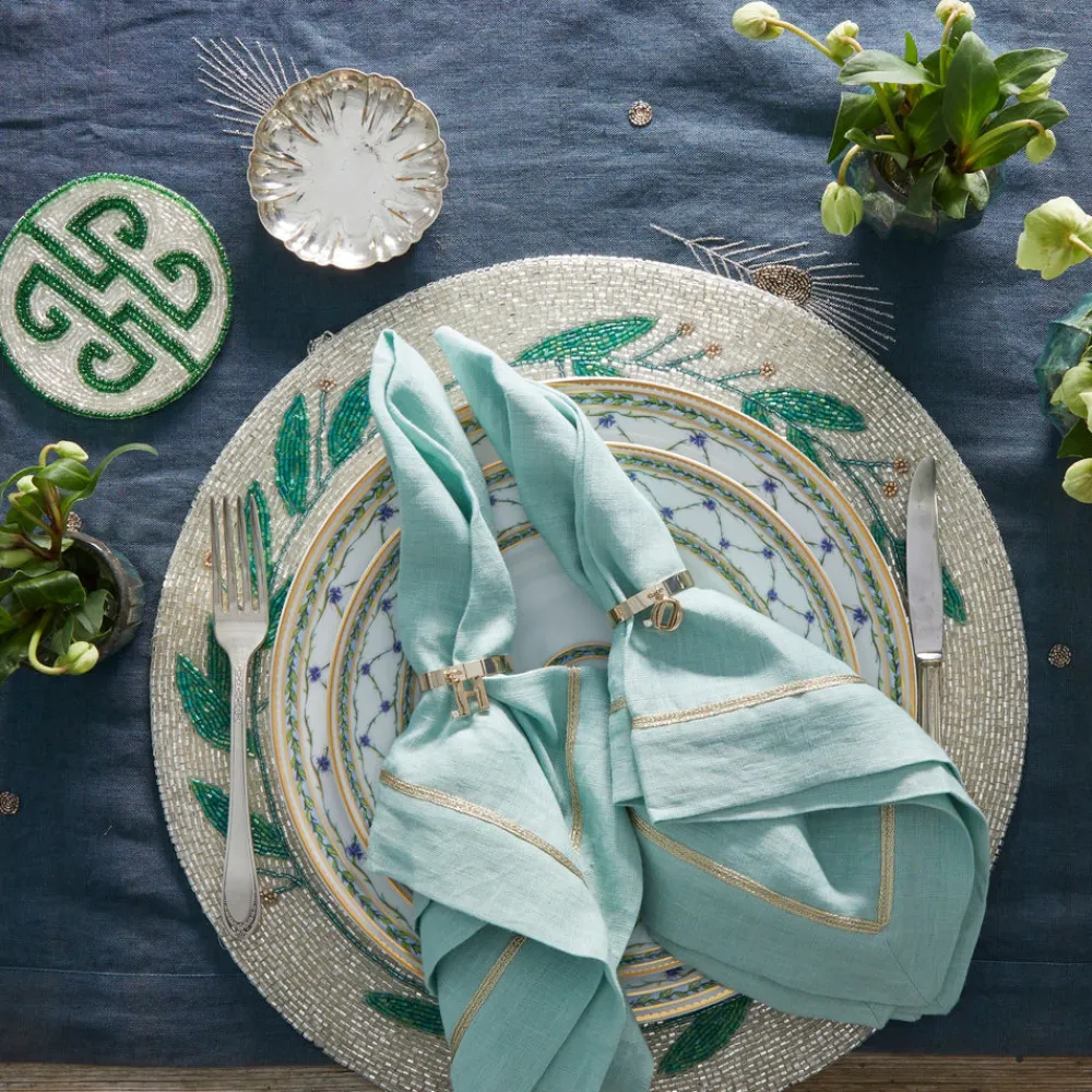 Joanna Buchanan Place Settings & Linens|Mistletoe Hand Beaded Placemat