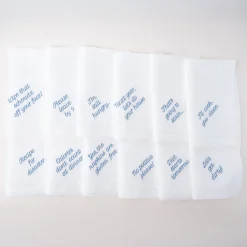 No Reservations Place Settings & Linens|Mixed Messages Dinner Napkins, Set of 12