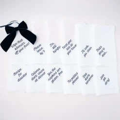 No Reservations Place Settings & Linens|Mixed Messages Dinner Napkins, Set of 12
