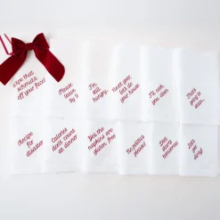 No Reservations Place Settings & Linens|Mixed Messages Dinner Napkins, Set of 12