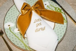 No Reservations Place Settings & Linens|Mixed Messages Dinner Napkins, Set of 12