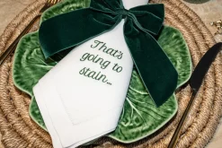 No Reservations Place Settings & Linens|Mixed Messages Dinner Napkins, Set of 12