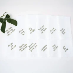 No Reservations Place Settings & Linens|Mixed Messages Dinner Napkins, Set of 12