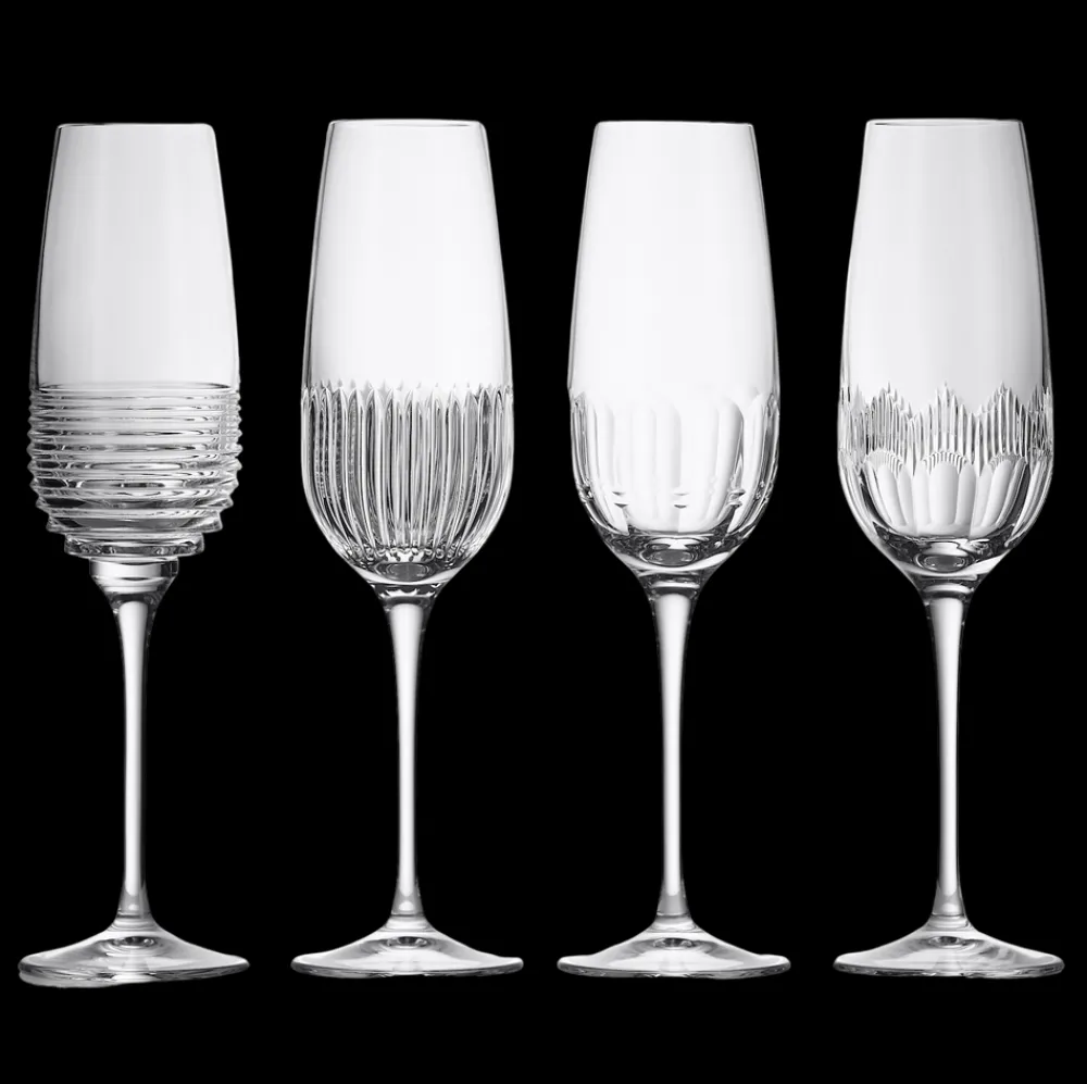Waterford Glassware|Mixology Flute 335ml 11 fl oz, Mixed Set of 4