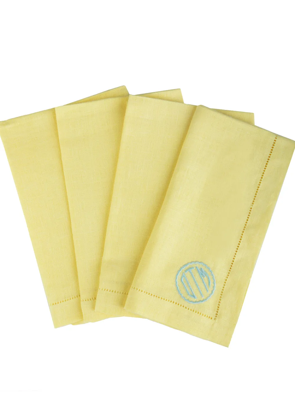Over The Moon Place Settings & Linens|Monogram Dinner Napkin In Canary, Set of 4