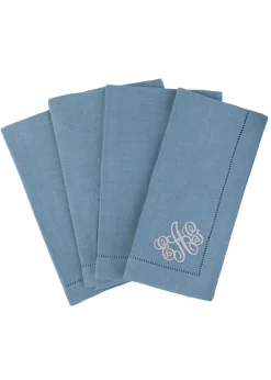 Over The Moon Place Settings & Linens|Monogram Dinner Napkin In Cobalt, Set of 4