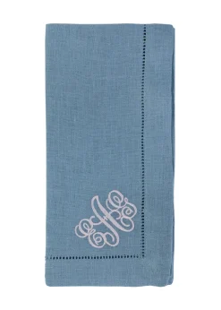 Over The Moon Place Settings & Linens|Monogram Dinner Napkin In Cobalt, Set of 4