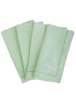 Over The Moon Place Settings & Linens|Monogram Dinner Napkin In Mint, Set of 4