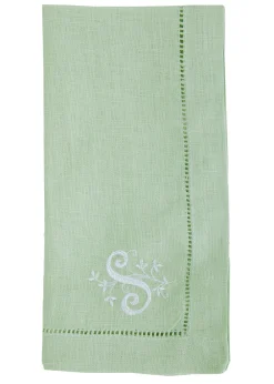 Over The Moon Place Settings & Linens|Monogram Dinner Napkin In Mint, Set of 4