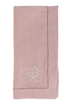 Over The Moon Place Settings & Linens|Monogram Dinner Napkin In Blush, Set of 4