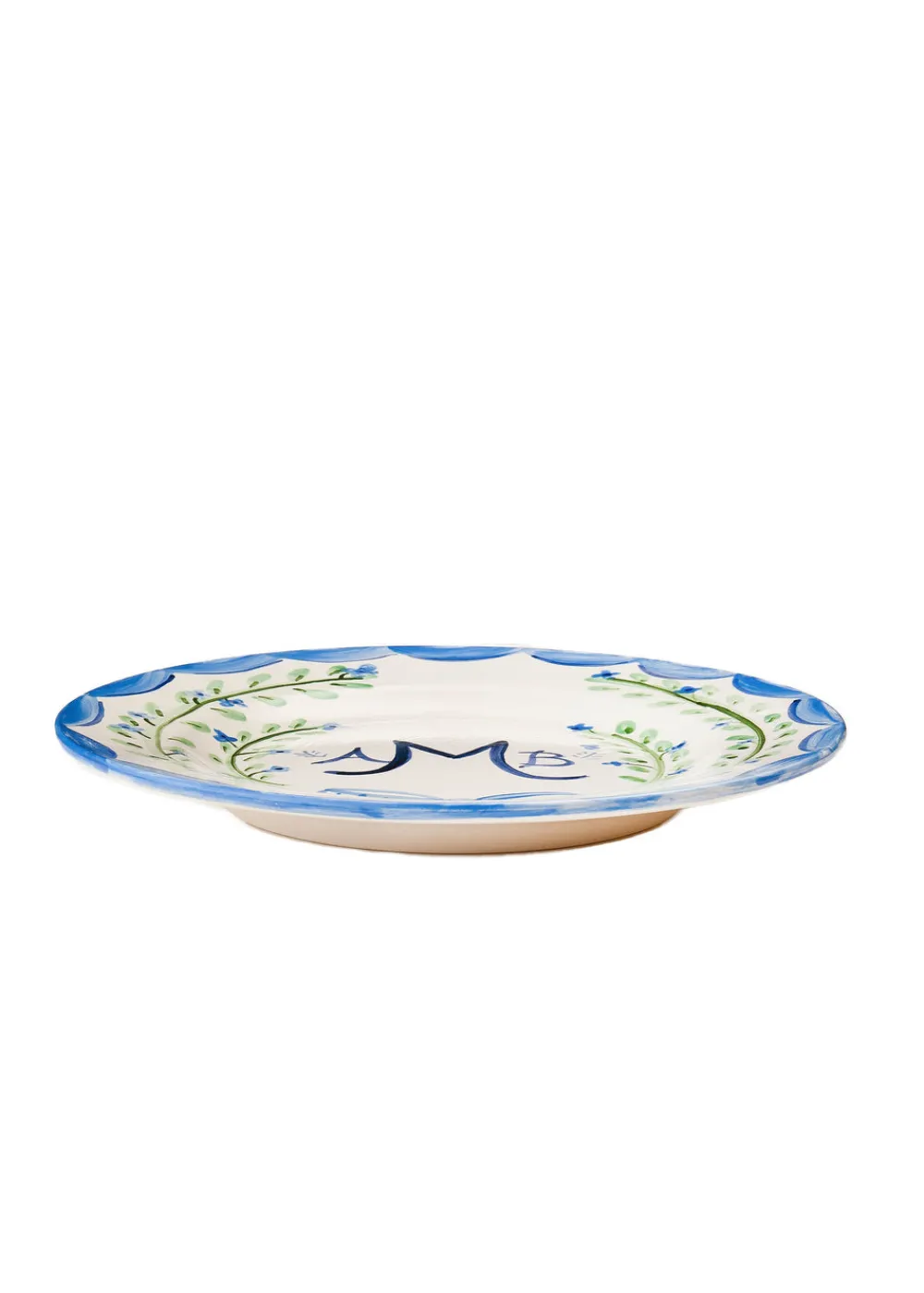 Tricia Lowenfield Best Of Baby Registry|Dinnerware|Monogram Dinner Plate Blue, 10"