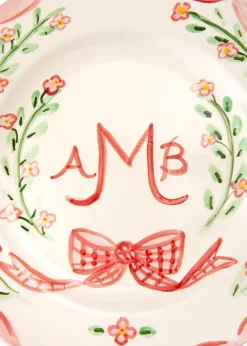 Tricia Lowenfield Best Of Baby Registry|Dinnerware|Monogram Dinner Plate Pink, 10"