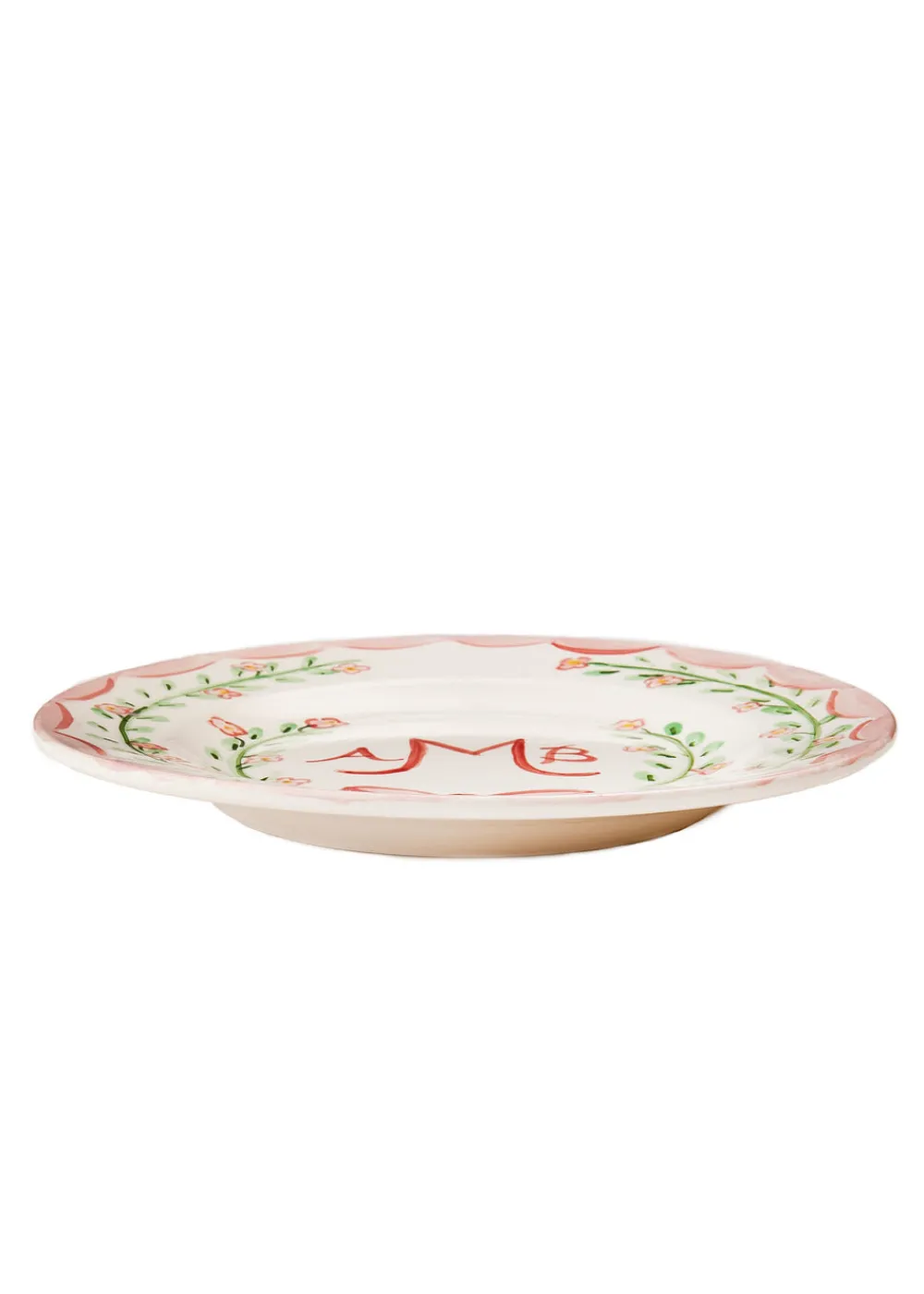 Tricia Lowenfield Best Of Baby Registry|Dinnerware|Monogram Dinner Plate Pink, 10"