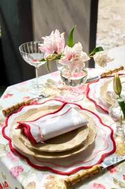 Loulou La Dune Place Settings & Linens|Morgan Placemat and Napkin Set in Pink