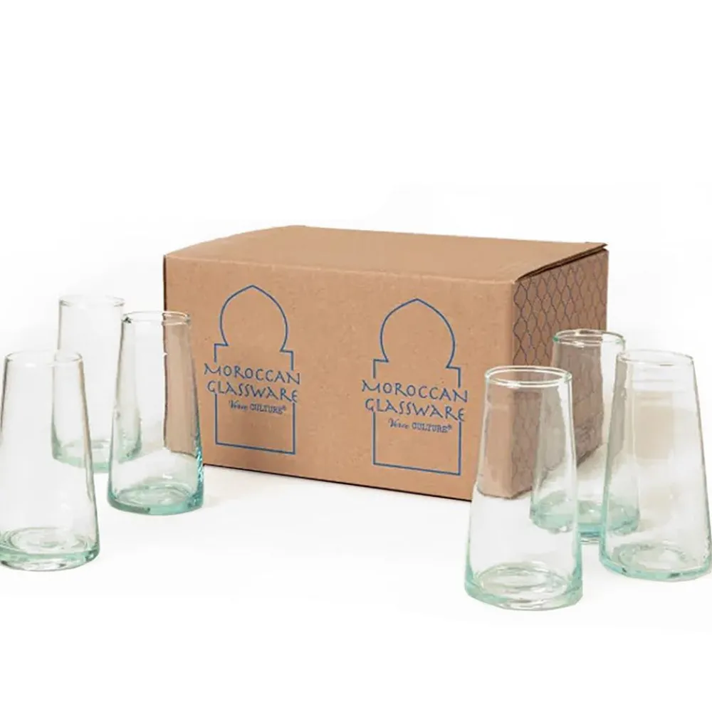 Verve Culture Glassware|Moroccan Cone Champagne Glasses, Set of 6