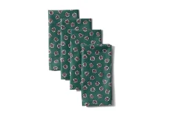 Maria Louise Cottage Place Settings & Linens|Moss & Berry Napkins in Green, Set of 4