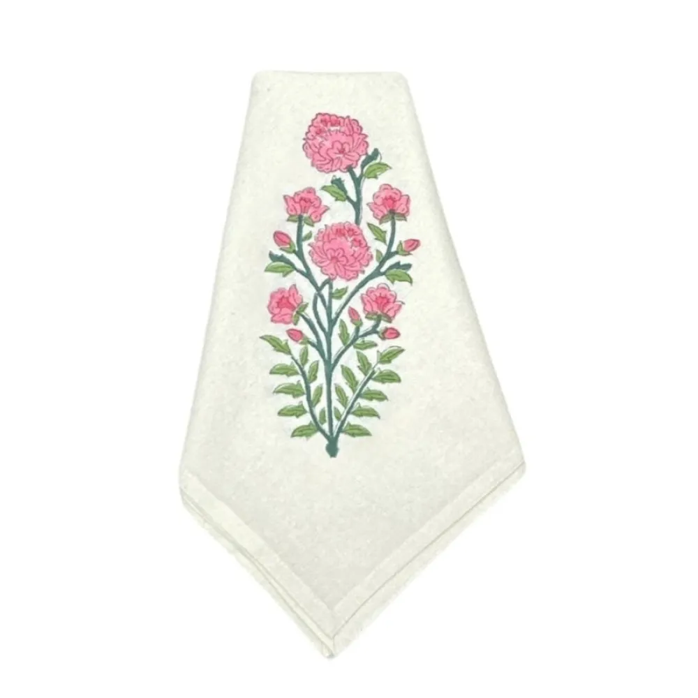 Flying Sheep Country Place Settings & Linens|Motif Napkin in Pink Flower, Set of 4