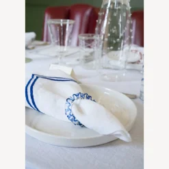 Issy Granger Place Settings & Linens|Multicolor Squiggle Glass Napkin Rings, Set of 4