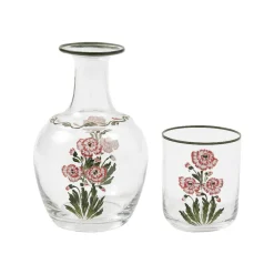 Cabana Glassware|Murano Garofano Hand-Painted Bedside Set