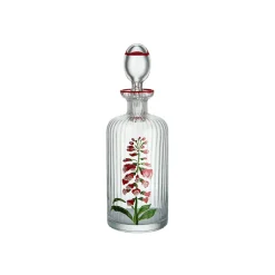Cabana Glassware|Murano Hand-Painted Oil Bottle in Red Floral