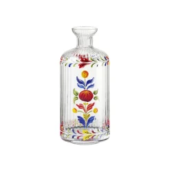 Cabana Glassware|Murano Hand-Painted Oil Bottle in Blue Multi