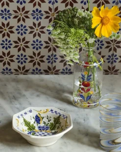 Cabana Glassware|Murano Hand-Painted Oil Bottle Multicolor