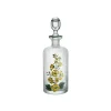 Cabana Glassware|Murano Hand-Painted Oil Bottle in Yellow Flower