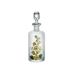 Cabana Glassware|Murano Hand-Painted Oil Bottle in Yellow Flower
