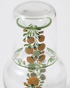 Cabana Glassware|Murano Marigold Hand-Painted Bedside Set