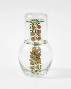 Cabana Glassware|Murano Marigold Hand-Painted Bedside Set