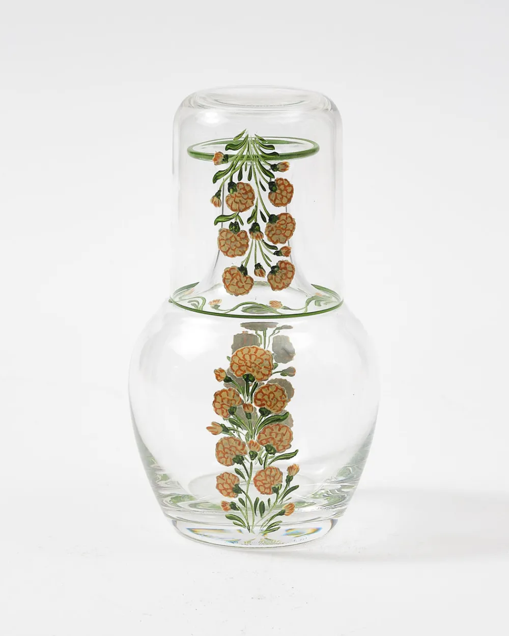 Cabana Glassware|Murano Marigold Hand-Painted Bedside Set