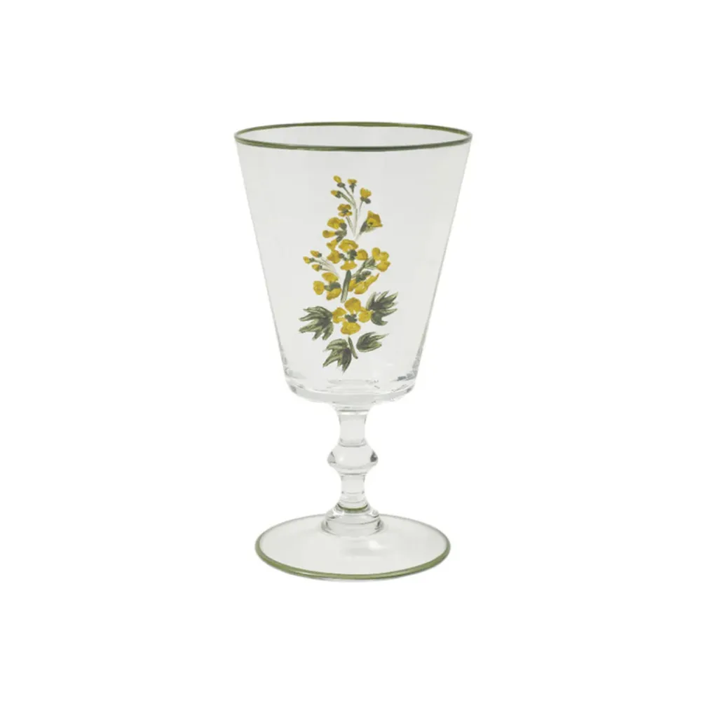 Cabana Glassware|Murano Primrose Hand-Painted Water Glass