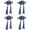 Juliska Place Settings & Linens|Mystic Knot Napkin Ring in Navy, Set of 4