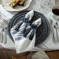 Juliska Place Settings & Linens|Mystic Knot Napkin Ring in Navy, Set of 4