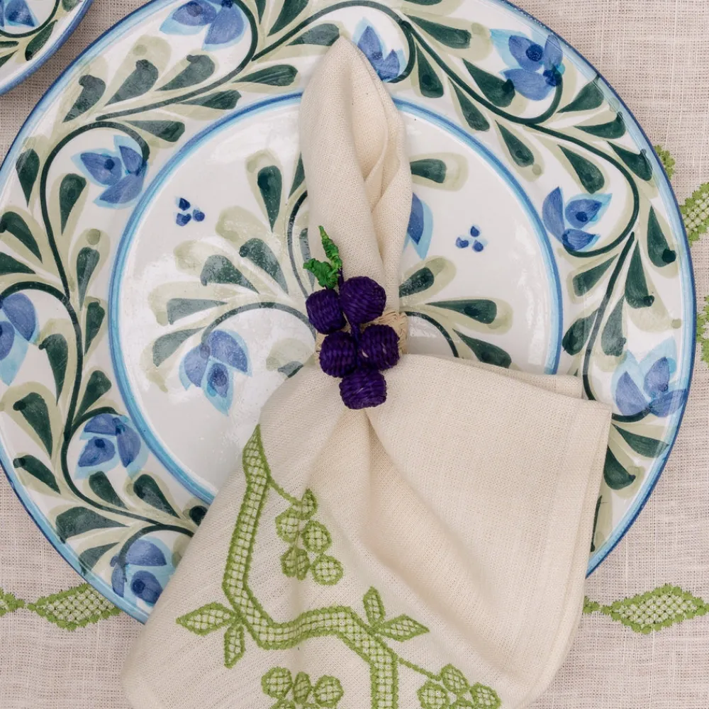 Sharland England Wicker|Place Settings & Linens|Napkin Rings Grape, Set Of 4