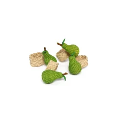 Sharland England Wicker|Place Settings & Linens|Napkin Rings Pear, Set Of 4