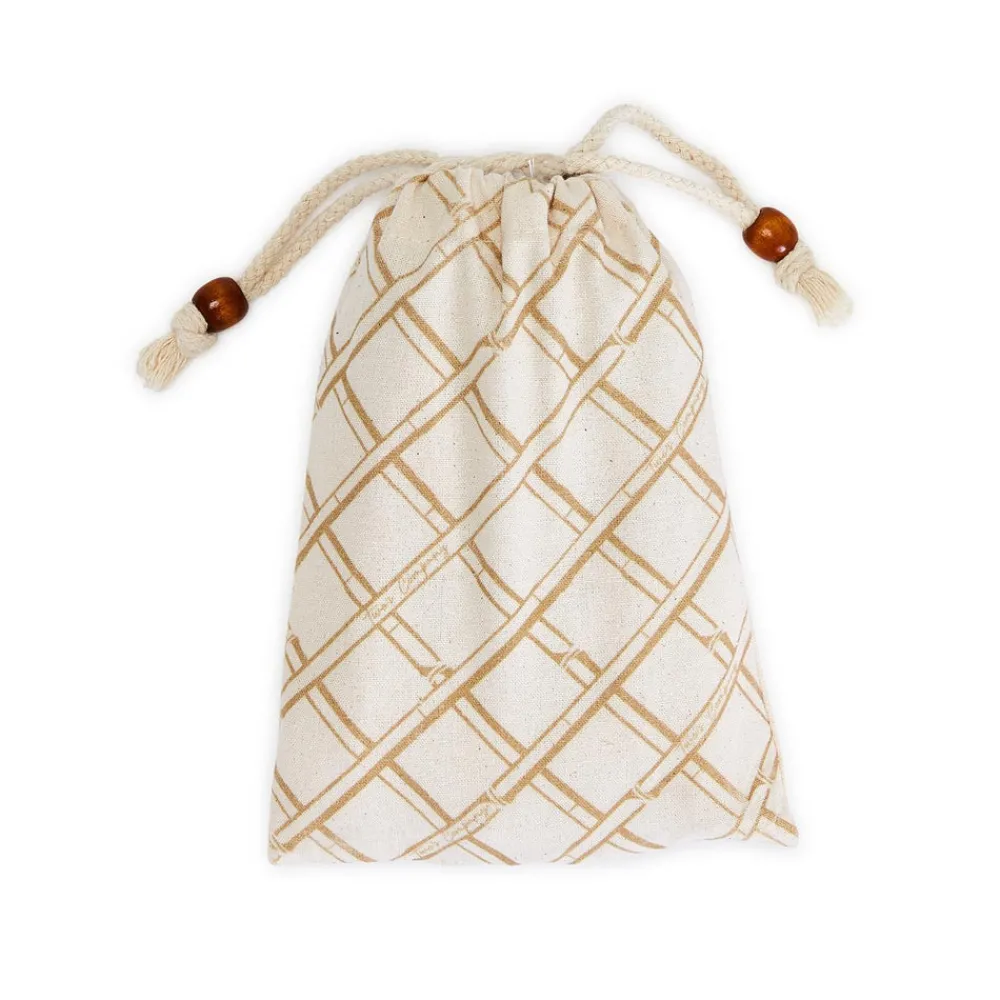 Two's Company Flatware|Natural Bamboo Flatware Service Set in Storage Pouch, Set of 20