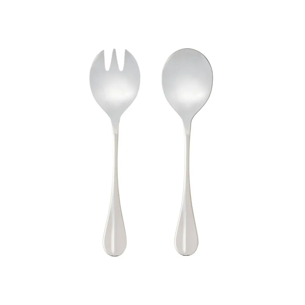 Costa Nova Flatware|Nau Collection Salad Serving Set in Polished, Set of 2