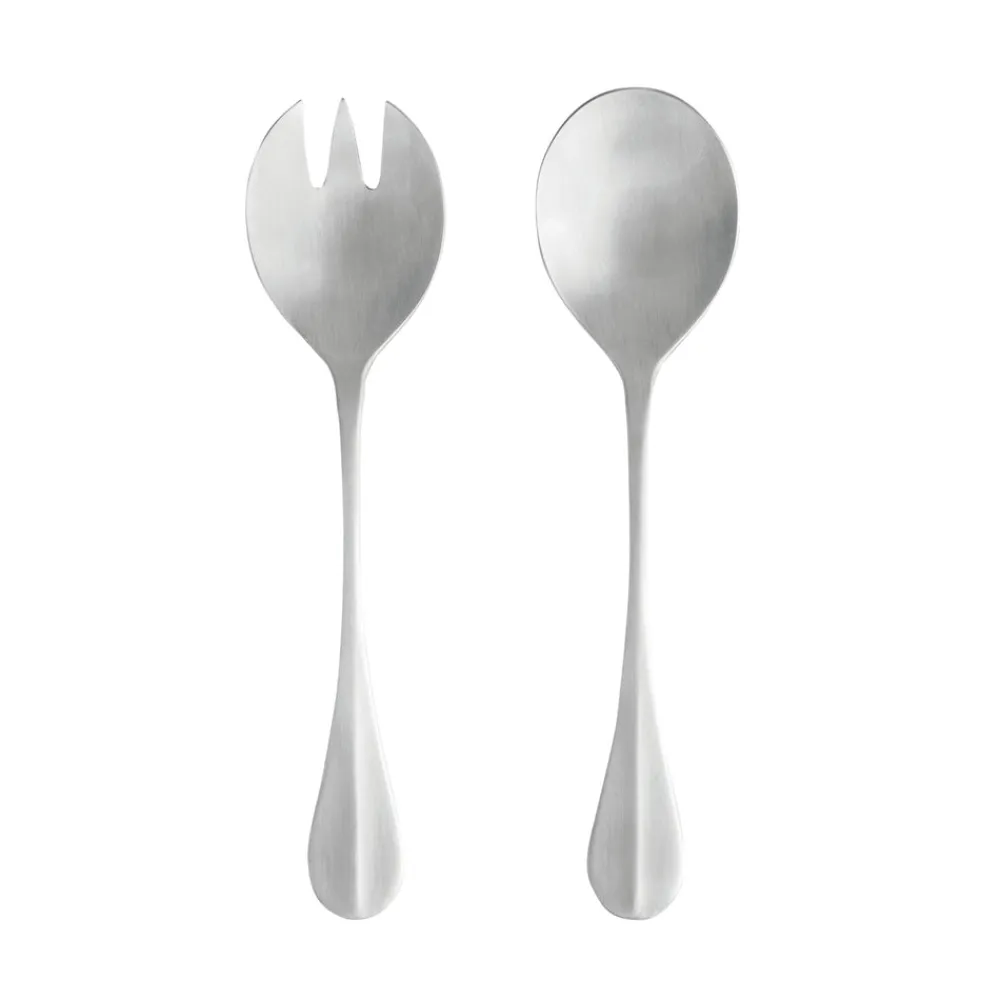Costa Nova Flatware|Nau Collection Salad Serving Set in Brushed, Set of 2