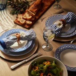 Caskata Place Settings & Linens|Newport Garden Gate Dinner Napkins in Blue, Set of 4