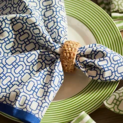 Caskata Place Settings & Linens|Newport Garden Gate Dinner Napkins in Blue, Set of 4