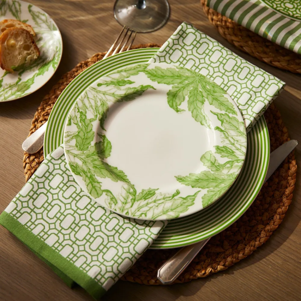 Caskata Place Settings & Linens|Newport Garden Gate Dinner Napkins in Green, Set of 4
