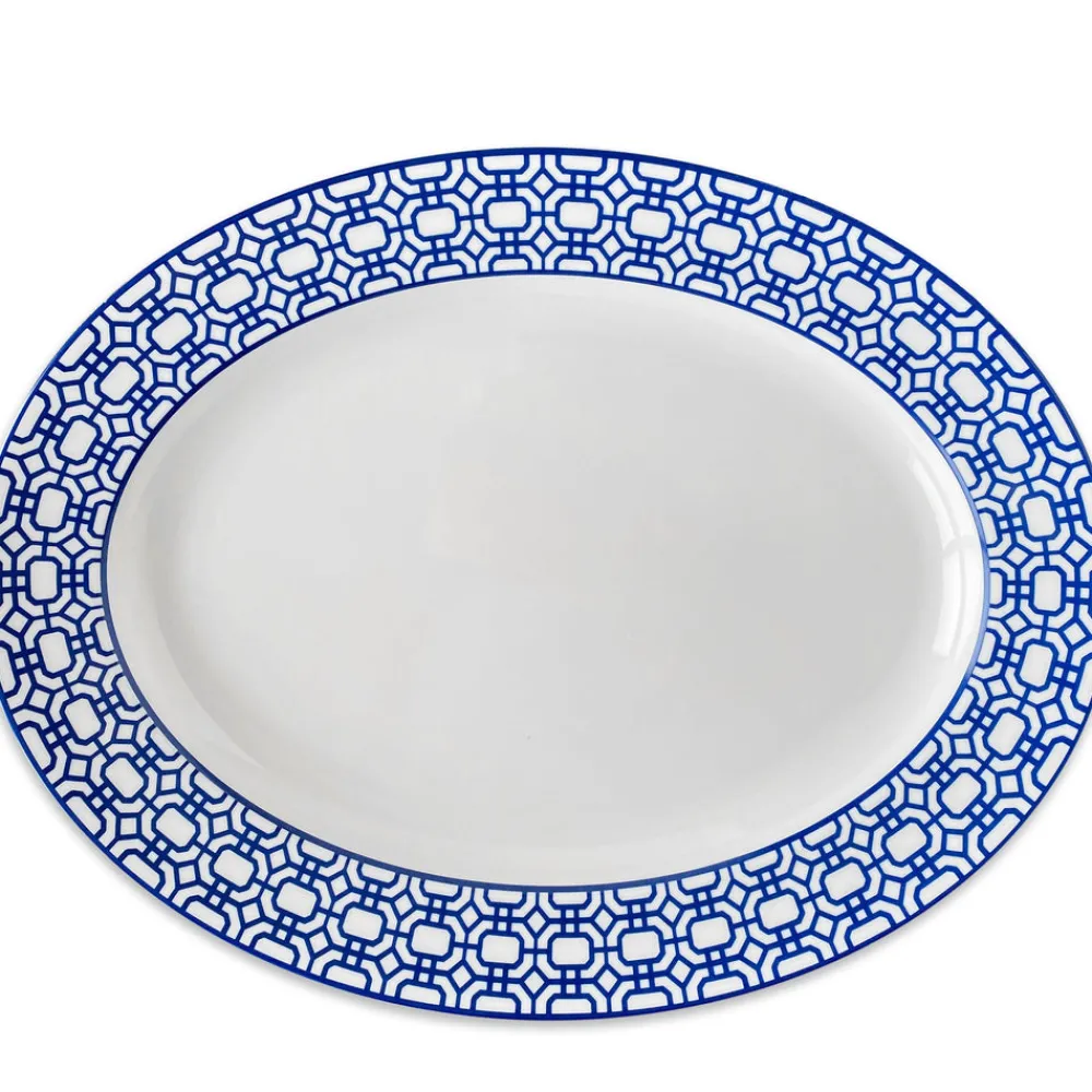 Caskata Dinnerware|Newport Garden Gate Oval Rimmed Platter
